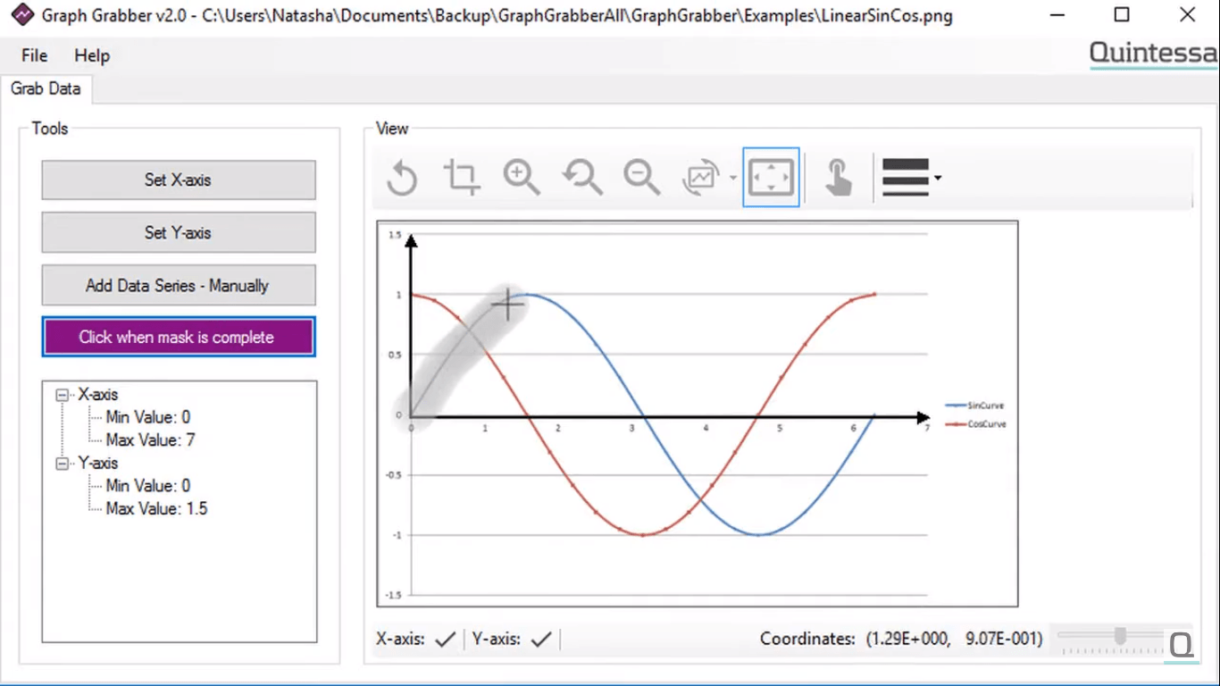 Screenshot of Graph Grabber